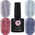 Гель-лаки SAGA Fiery, светоотражающие