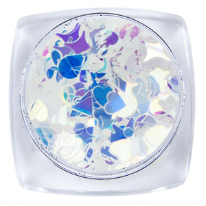 Komilfo диско дизайн №019, MIX, прозорі, голограма, з сріблясто-блакитним відливом, (1 г)