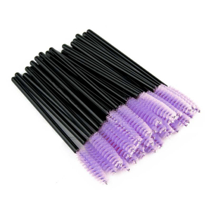 Щіточка для брів і вій пряма, фіолетова, 50 шт., Колір: 002