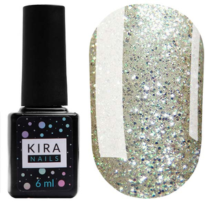 Гель-лак Kira Nails №162 (золотой с серебряными блестками, эмаль), 6 мл