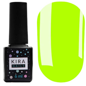 Гель-лак Kira Nails №123 (светло-салатовый, эмаль, неоновый), 6 мл