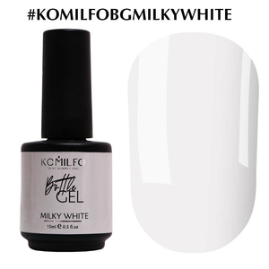 Komilfo Bottle Gel Milky White с кисточкой, 15 мл, Цвет: Milky White