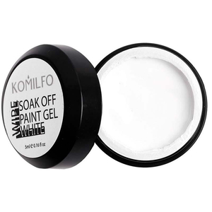Soak off гель-фарба з ЛШ Komilfo №002 White (білий) з ЛШ, 5 мл, Колір: 002