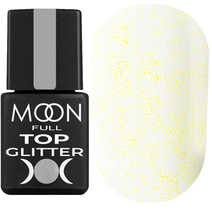 MOON FULL Top Glitter №2 Gold (прозорий з золотистим мікроблеском), 8 мл