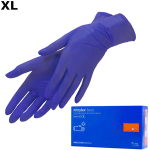 Рукавички нітрилові Nitrylex BASIC Dark Blue 100 шт (XL), Розмір рукавичок: XL, Колір: Dark Blue