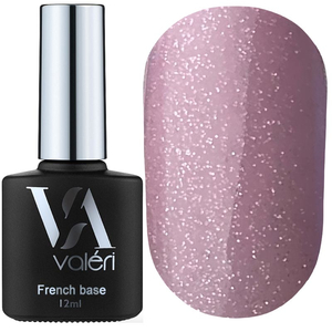 Valeri French base №021 (ніжно-рожевий з срібним мікроблеском), 12 мл, Об`єм: 12 мл, Все варианты для вариаций: 021