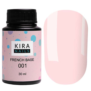Kira Nails French Base 001 (нежно-розовый), 30 мл, Объем: 30 мл, Оттенок: 001