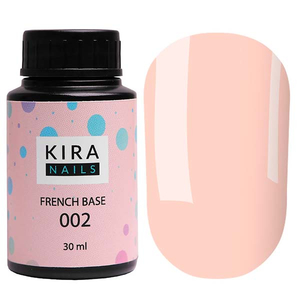 Kira Nails French Base 002 (ніжний персиковий), 30 мл, Об`єм: 30 мл, Колір: 002