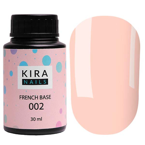 Kira Nails French Base 002 (нежный персиковый), 30 мл, Объем: 30 мл, Цвет: 002
