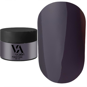 Valeri French base №027 (темный серо-фиолетовый, эмаль), 30 мл, Объем: 30 мл, Цвет: 027