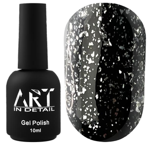 ART Shell Top Silver — топ для гель-лака с серебряными хлопьями, 10 мл, Цвет: Silver
