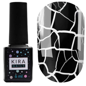 Гель-лак Kira Nails Crack Effect Black (чорний для кракелюра), 6 мл, Колір: Black