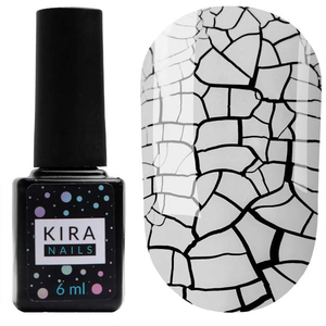 Гель-лак Kira Nails Crack Effect White (білий для кракелюра), 6 мл, Колір: White