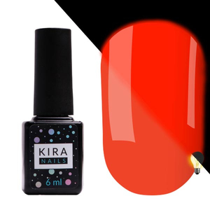 Гель-лак Kira Nails FLUO 001 (оранжевый, флуоресцентный), 6 мл