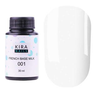 Kira Nails French Base Milk 001 (молочна), 30 мл