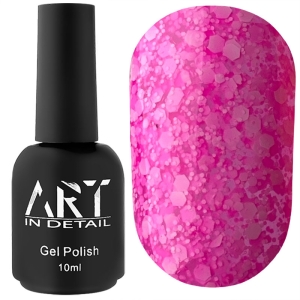Гель-лак ART Bubble №B001 (полупрозрачный розовый с белыми хлопьями), 10 мл, Объем: 10 мл, Цвет: B001