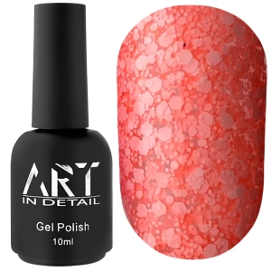 Гель-лак ART Bubble №B002 (полупрозрачный коралловый с белыми хлопьями), 10 мл, Объем: 10 мл, Цвет: B002