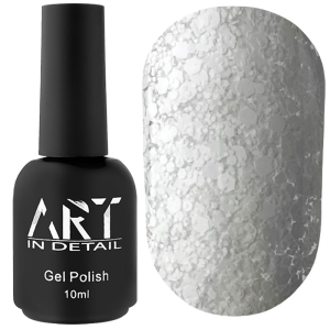 Гель-лак ART Bubble №B003 (полупрозрачный белый с белыми хлопьями), 10 мл, Объем: 10 мл, Цвет: B003