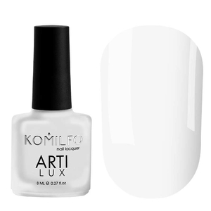 Лак для нігтів Komilfo ArtiLux 001 (білий, емаль), 8 мл (з тонким пензлем), Об`єм: 8 мл
, Колір: 001 (з тонким пензлем)