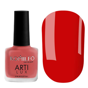 Лак для нігтів Komilfo ArtiLux 020 (червоний, емаль), 8 мл, Об`єм: 8 мл
, Колір: 020