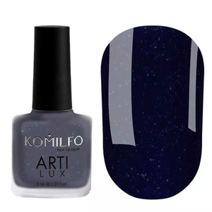 Лак для ногтей Komilfo ArtiLux 027 (темно-синий с блестками), 8 мл, Объем: 8 мл
, Цвет: 027