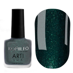 Лак для ногтей Komilfo ArtiLux 028 (глубокий зеленый, с микроблеском), 8 мл, Объем: 8 мл
, Цвет: 028