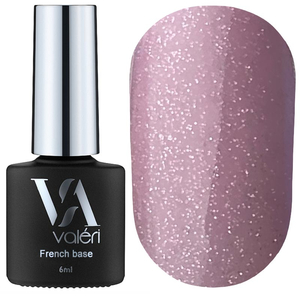 Valeri French base №021 (нежно-розовый с серебрянным микроблеском), 6 мл, Объем: 6 мл, Цвет: 021