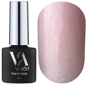 Valeri French base №025 (сливочно-розовый с серебристым микроблеском), 6 мл, Объем: 6 мл, Цвет: 025