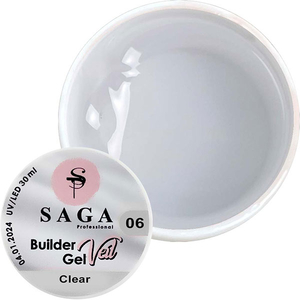 Гель для нарощування SAGA Builder Gel Veil №6 Clear 30 мл, Об`єм: 30 мл, Колір: Clear
