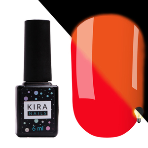 Гель-лак Kira Nails FLUO 007 (морковно-красный, флуоресцентный), 6 мл