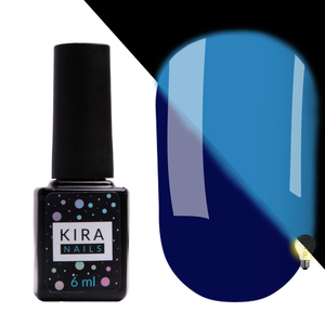 Гель-лак Kira Nails FLUO 010 (синій, флуоресцентний), 6 мл