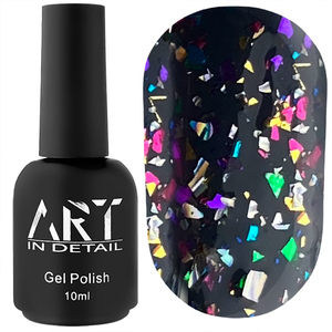 ART Shell Top Rainbow — топ для гель-лака с разноцветными хлопьями, 10 мл, Цвет: Rainbow