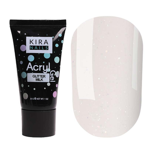 Kira Nails Acryl Gel Glitter Milk, 30 г, Об`єм: 30 г, Колір: Glitter Milk
