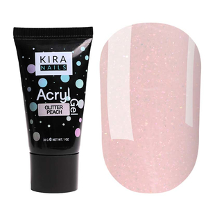 Kira Nails Acryl Gel Glitter Peach, 30 г, Об`єм: 30 г, Колір: Glitter Peach