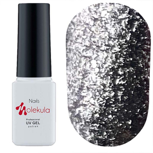 Гель-лак Molekula DIAMOND №501 (серебристый, микроблеск), 6 мл