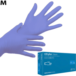 Нитриловые перчатки Mercator Medical Nitrylex Classic (голубые), размер M, 100 шт
