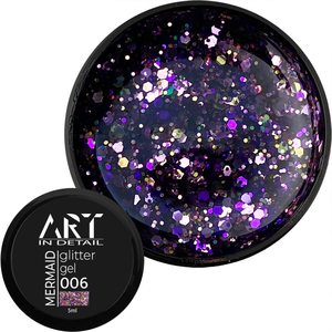 Гель із блискітками ART Mermaid Glitter Gel №006, 5 мл, Колір: 006