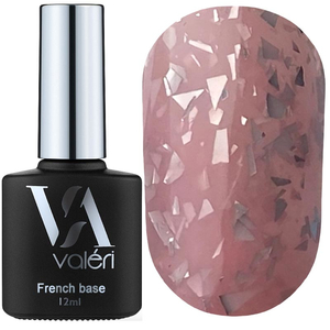 Valeri Base Potal №054 (розово-персиковая с серебристой поталью), 12 мл, Объем: 12 мл, Цвет: 054