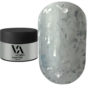 Valeri Base Potal №056 (молочно-сірий із сріблястою поталлю), 30 мл, Об`єм: 30 мл, Колір: 056