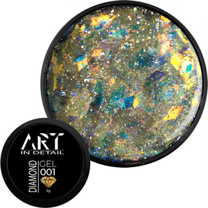 Гель із блискітками ART Diamond Gel №001, 5 мл, Колір: 001