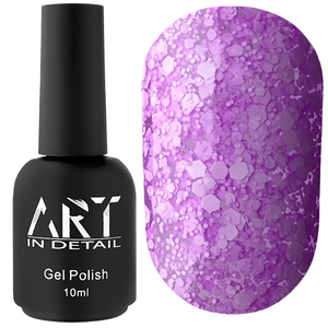 Гель-лак ART Bubble №B007 (полупрозрачный фиолетовый с белыми хлопьями), 10 мл, Объем: 10 мл, Цвет: B007