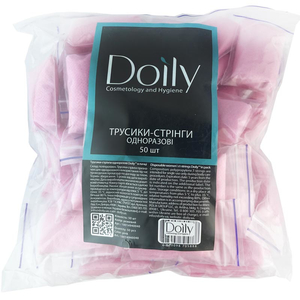 Трусики-стринги Doily (50 шт\пач) из спанбонда, розовые, Цвет: Розовый
