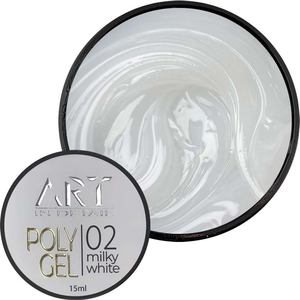 Полігель ART POLYGEL №02 Milky White, 15 мл, Колір: 02