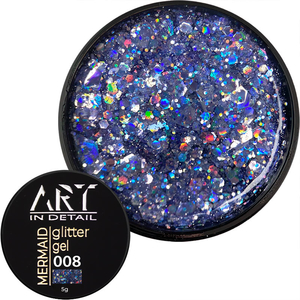 Гель із блискітками ART Mermaid Glitter Gel №008, 5 мл, Колір: 008
