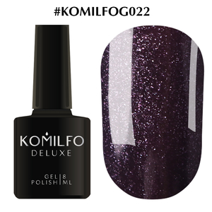 Гель-лак Komilfo DeLuxe Series №G022 (темно-фиолетовый с микроблеском), 8 мл