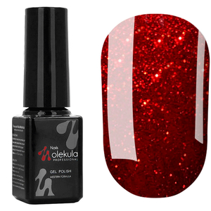 Гель-лак Molekula №077 (красный с блестками), 6 мл