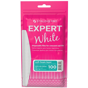 Змінні білі файли для пилки півмісяць на м'якій основі 100 грит STALEKS PRO EXPERT 40 30 шт DFE-40-100w