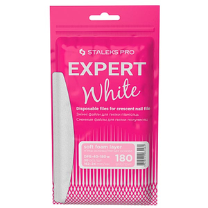 Змінні білі файли для пилки півмісяць на м'якій основі 180 грит STALEKS PRO EXPERT 40 30 шт DFE-40-180w