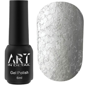 Гель-лак ART Bubble №B003 (полупрозрачный белый с белыми хлопьями), 6 мл