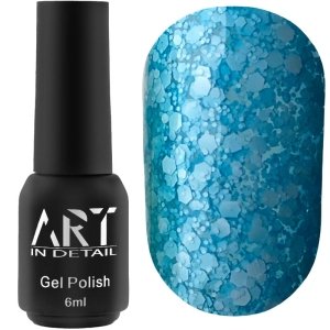 Гель-лак ART Bubble №B006 (полупрозрачный голубой с белыми хлопьями), 6 мл